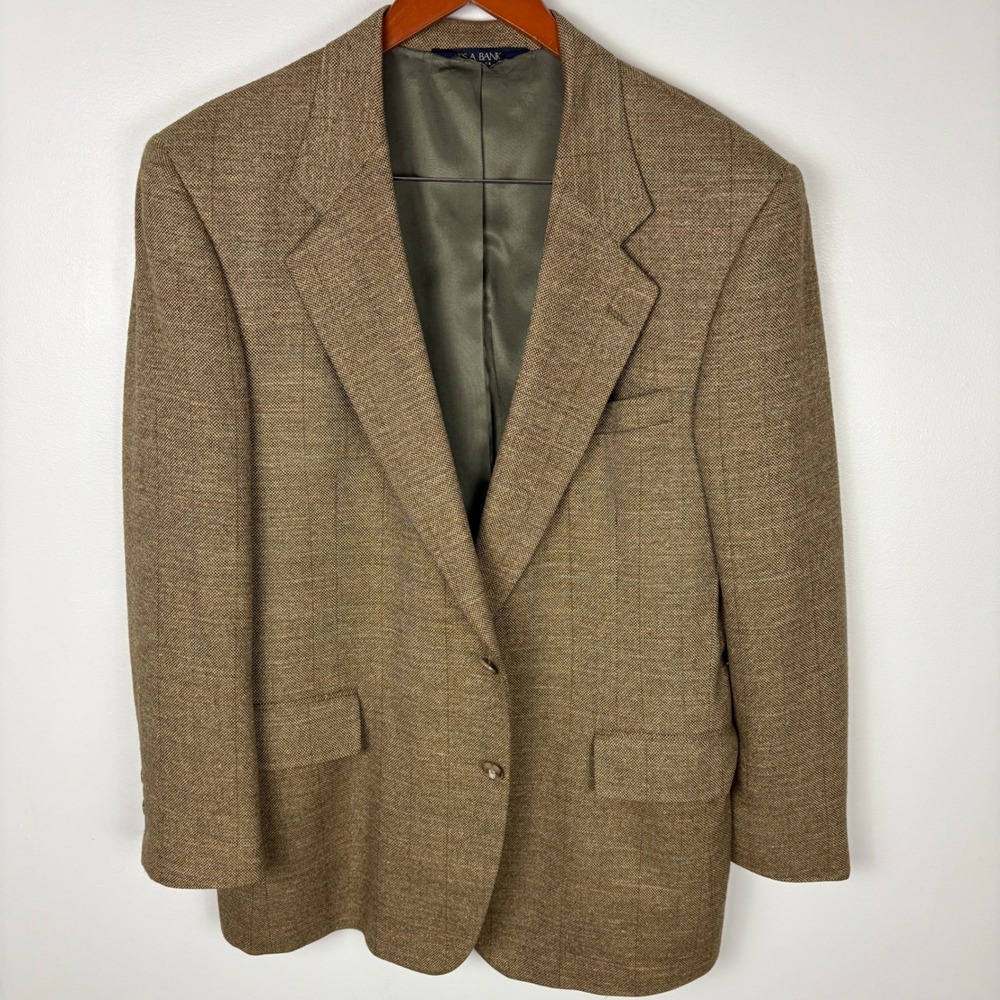 Jos. A. Bank Executive Collection Brown Wool Blend Blazer Jacket - Size 43 R - Picture 8 of 9
